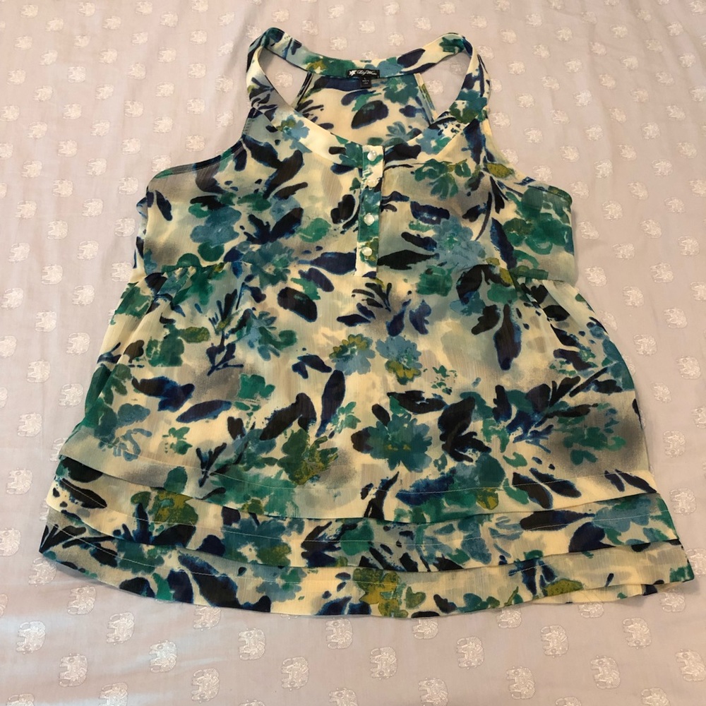 Sheer, floral tank